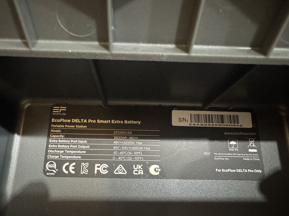 Ecoflow Delta Pro Smart Extra Battery 3600wh