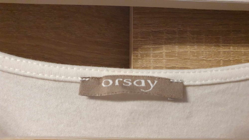 Bluzka damska ORSAY biała z siateczką w kwiaty rozmiar XL/42