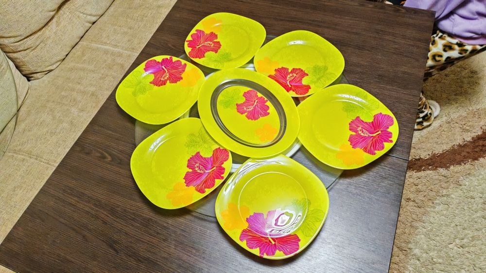 Lazy Susan. Поворотна скляна стільниця. Китайська традиційна.