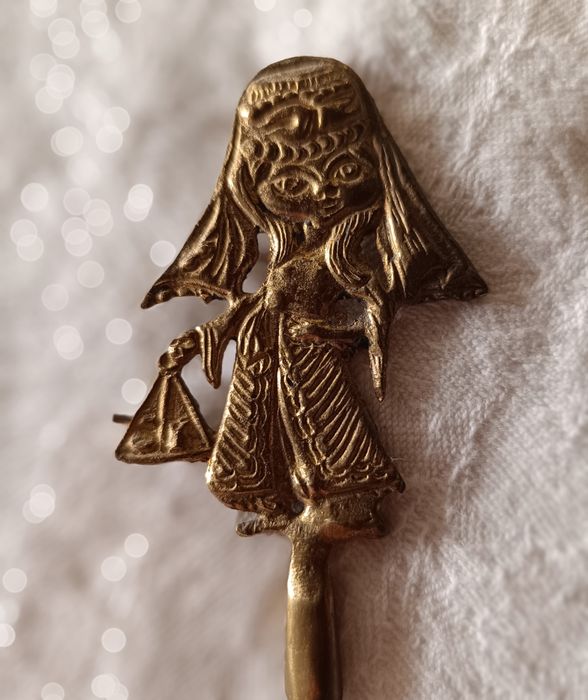 6 espetos vintage Turcos para churrasco em aço inoxidável,pegas  latão