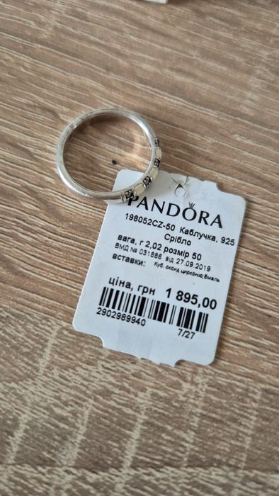 Серьги Pandora, серебро с фианитами.