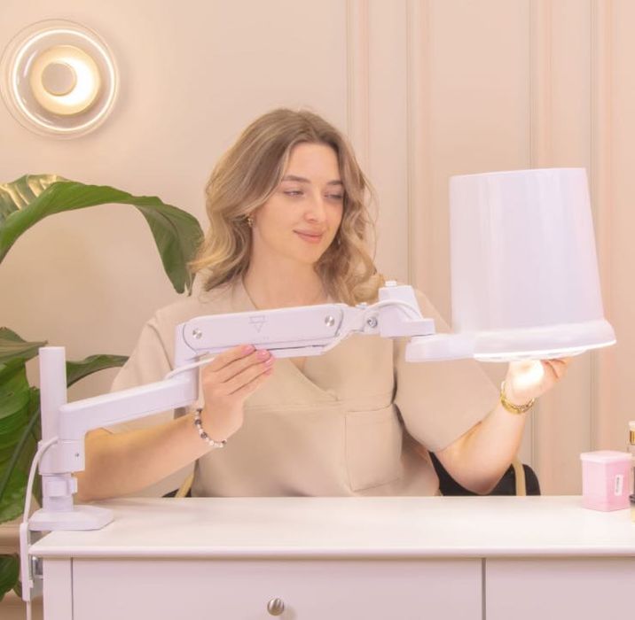 Lampa LED manicure pochłaniacz pyłu HIT zestaw do paznokci