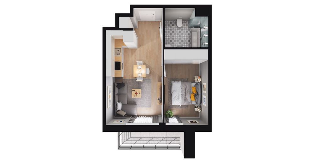 2-pokojowe mieszkanie 35m2 + balkon Bez Prowizji