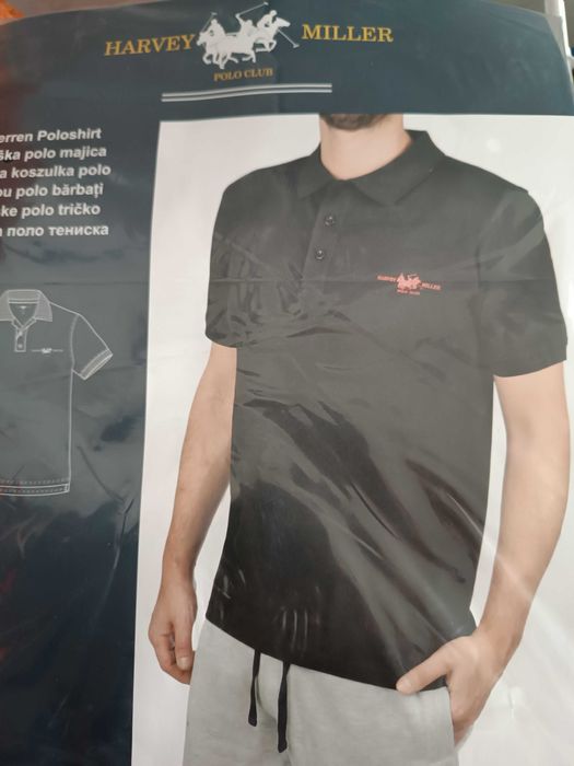 Harvey Miller koszulka polo męska czarna rozmiar XL najwyższa jakość