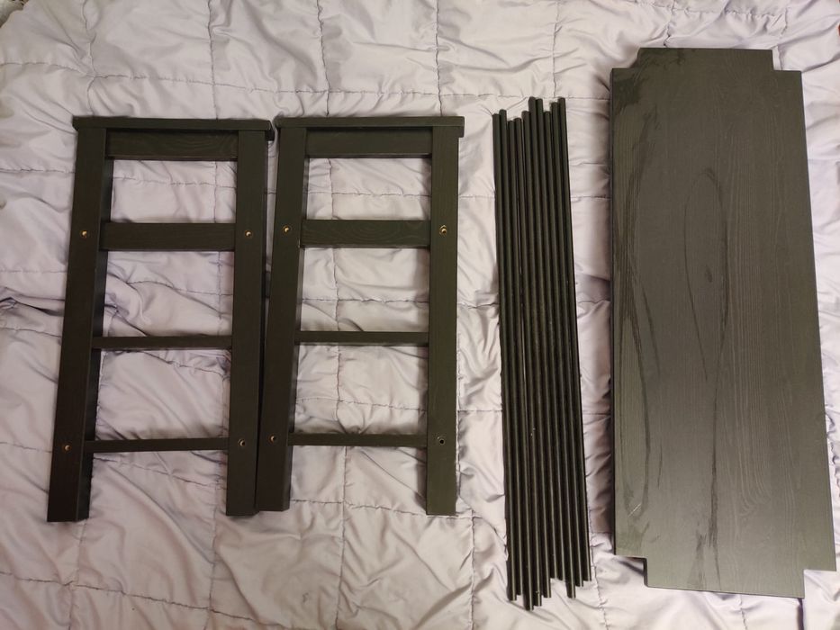 Taboret i wieszak do przedpokoju Hemnes czarny komplet