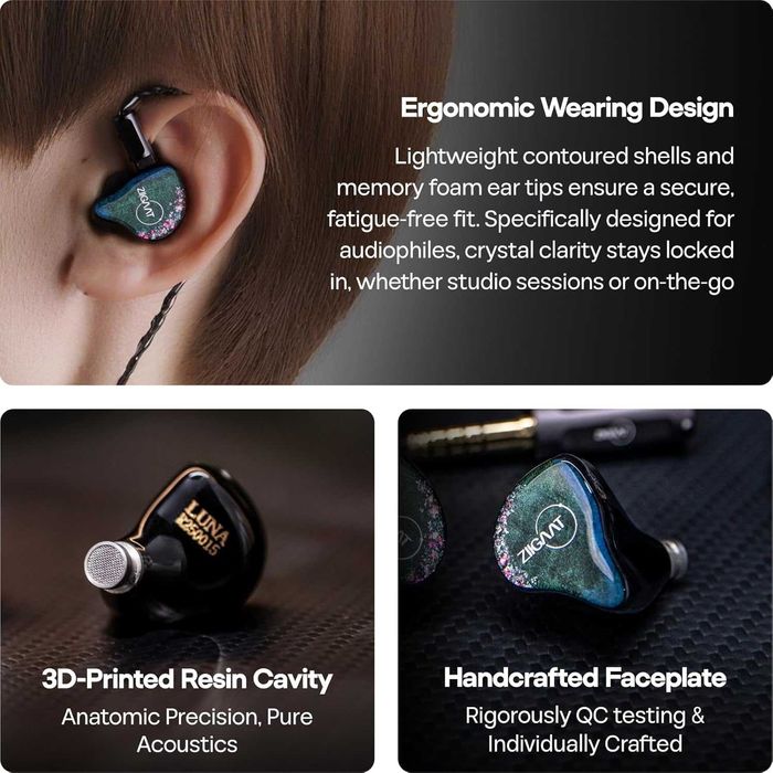 ‼️ ZiiGaat Luna - проводные арматурные IEM's наушники мониторы (6BA)