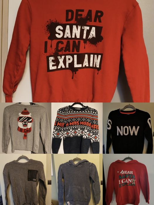 Zestaw bluz i sweterków świątecznych dla chłopca 134