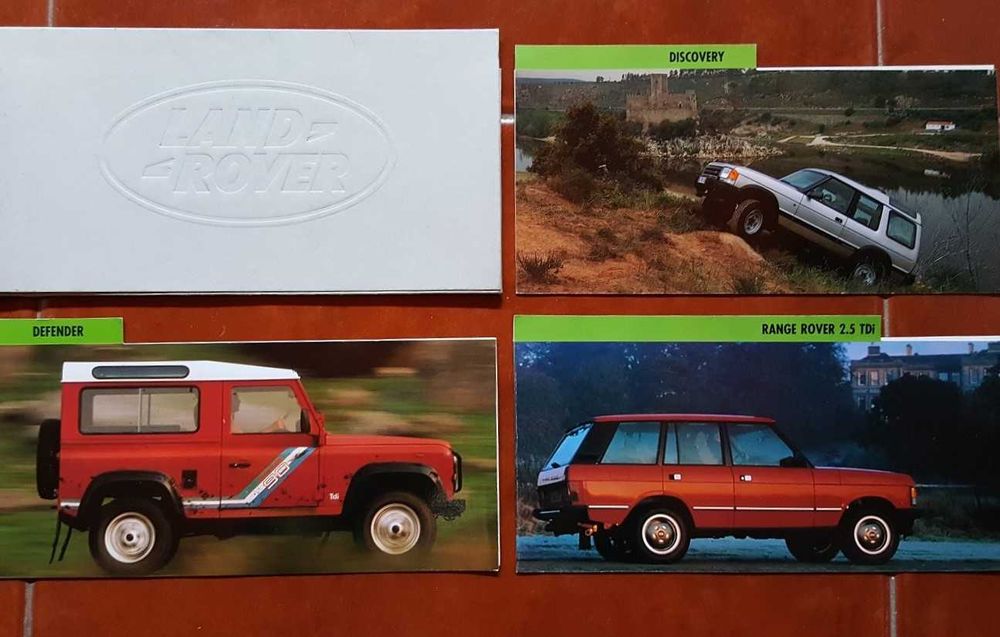 Folheto Land Rover Defender+3 Fichas técnicas Defender Discovery Range