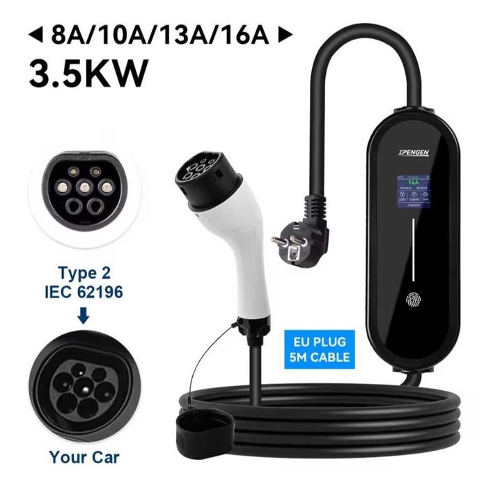 Зарядка 5м‼️IPENGEN 16А / 32A Type1 / Type2 / GB/T зарядное к электром