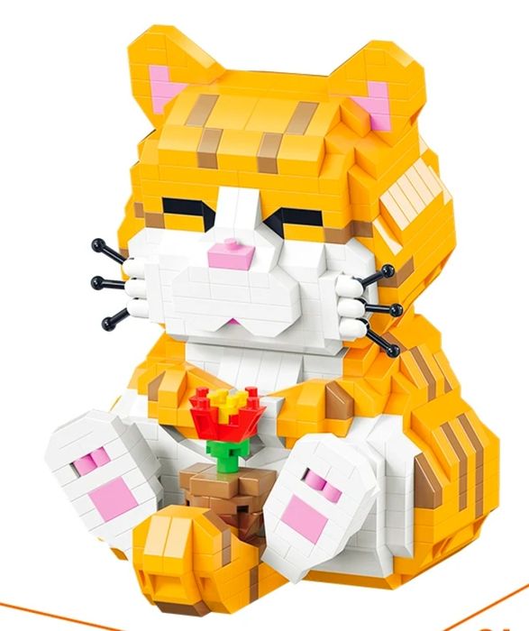 Klocki konstrukcyjne kotek pomarańczowy 834 elementy