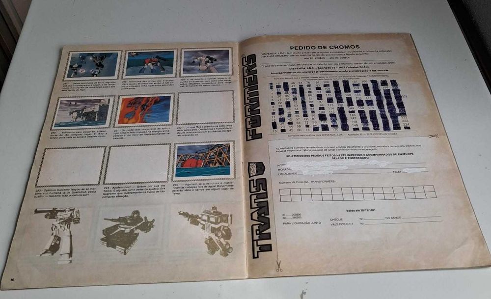 Caderneta: TransFormers de 1992