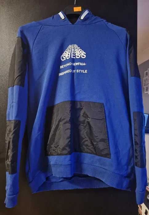 Bluza guess niebieski kaptur rozmiar S bawełna unisex