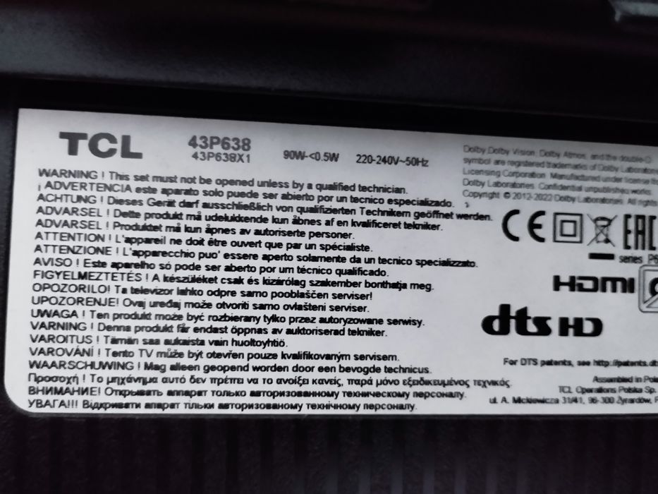 Telewizor TCL 43