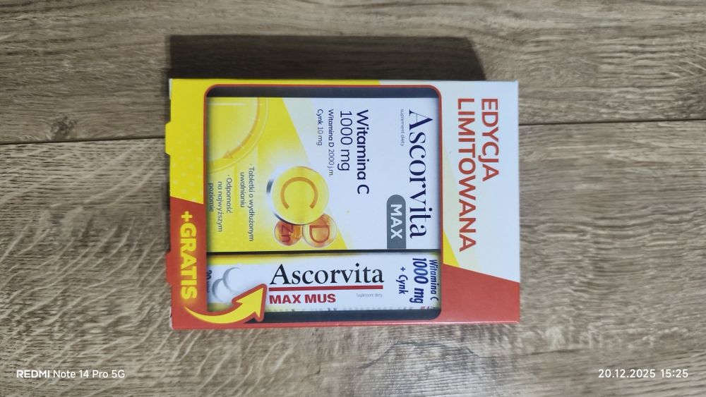 Ascorvita Max 60 tabletek Suplement diety.