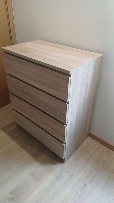 Cómoda LIMFJORDEN 4 gavetas cor carvalho selvagem natural