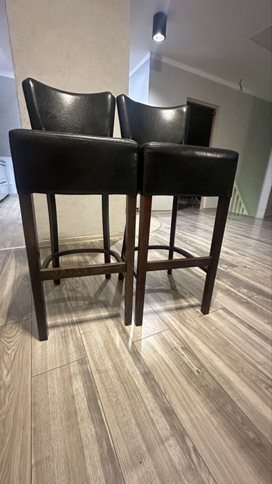 Hokery skórzane brązowe