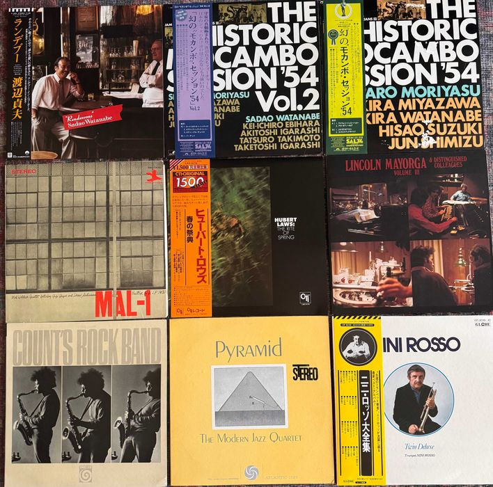 Zestaw 2 - 9 winyli z jazzem. Wydanie japońskie i USA. The Modern Jazz Quartet Sadao Watanabe Lincoln Mayorga i inni