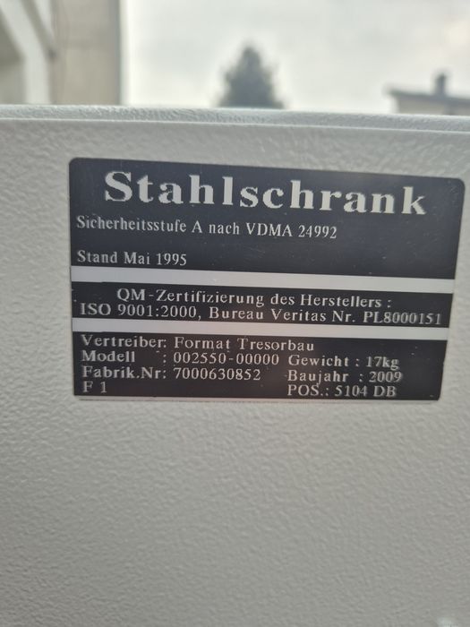 Kasa pancerna sejf na kosztowności Format Niemcy okazja!