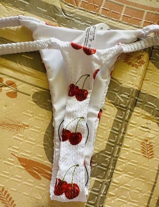 Купальник гарний сексуальний міні бікіні білий з малюнком