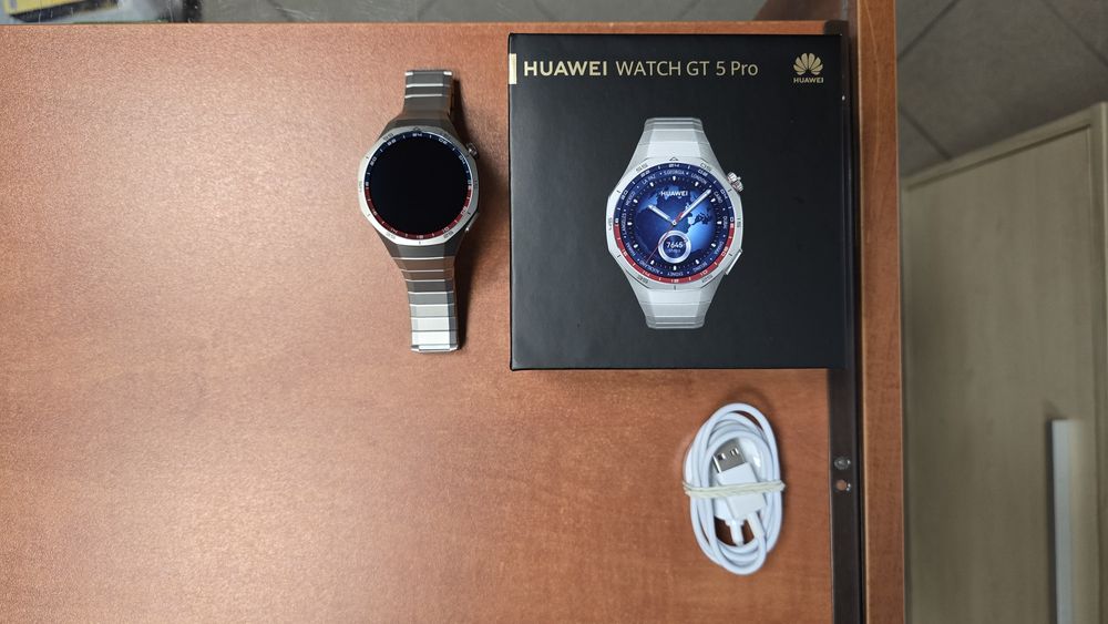 Huawei Watch GT 5 Pro Elite 46mm srebrny, stan bdb, gwarancja