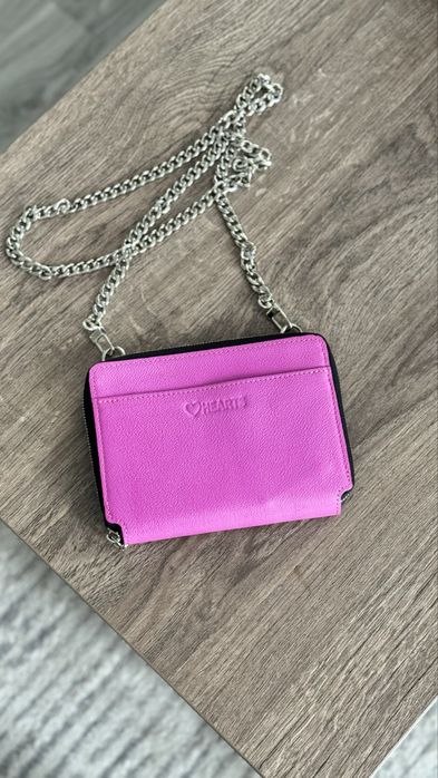 Кожаный кошелек клатч на цепочке Гаманець на ланцюжку