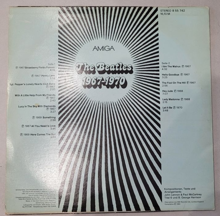 The Beatles - 1967 / 1970 LP 1980 Amiga  VG+