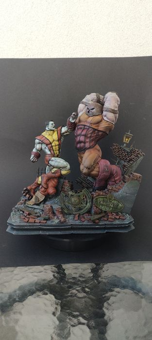 Juggernaut vs Colossus diorama figurka pomalowana fan art