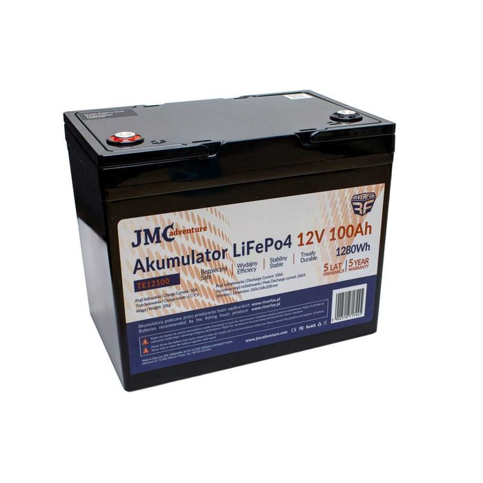 AKUMULATOR MARINE JMCRF LiFePo4 12V 100Ah Bluetooth ! Faktura !