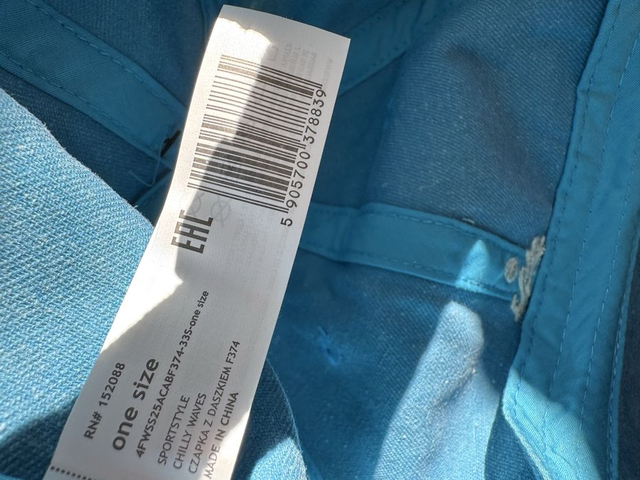 Bawełniana Czapka Z Daszkiem 4F Błękitna Logowana One Size
