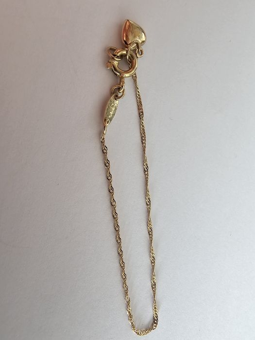 Pulseira de criança 9k com coração