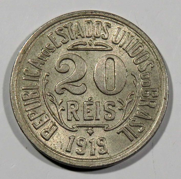 MOEDA Brasil - 20 Reis 1919 - QSoberba