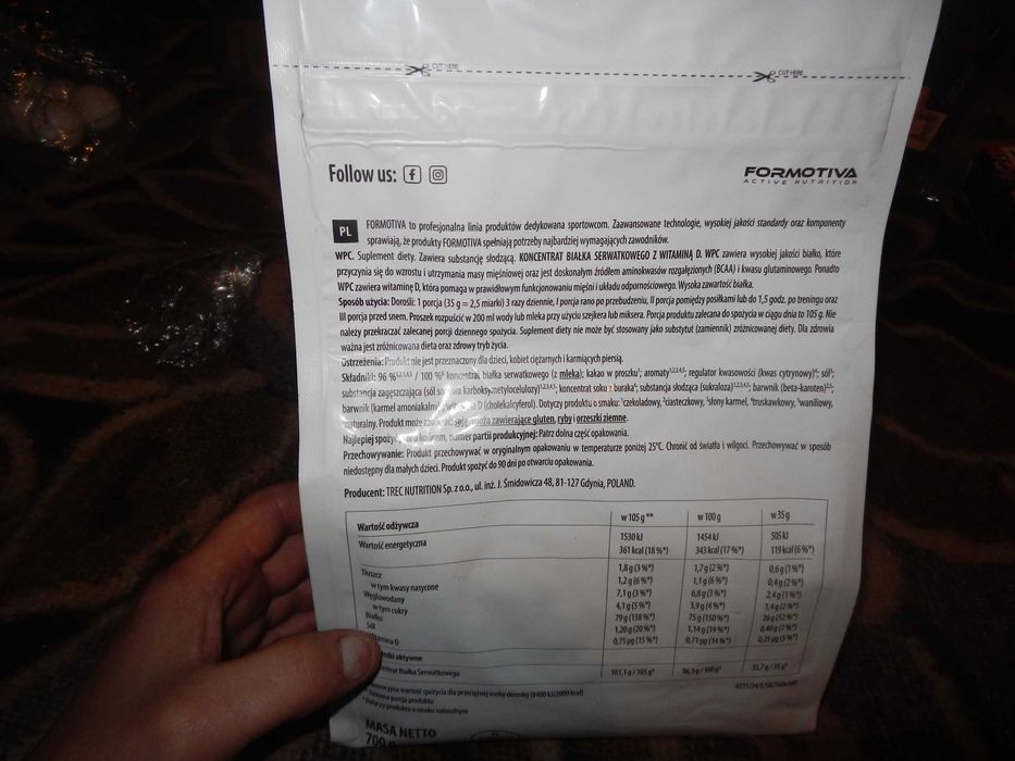 Wyprzedaż->Formotiva Białko WPC Whey Protein 700g truskawka-ostatnia