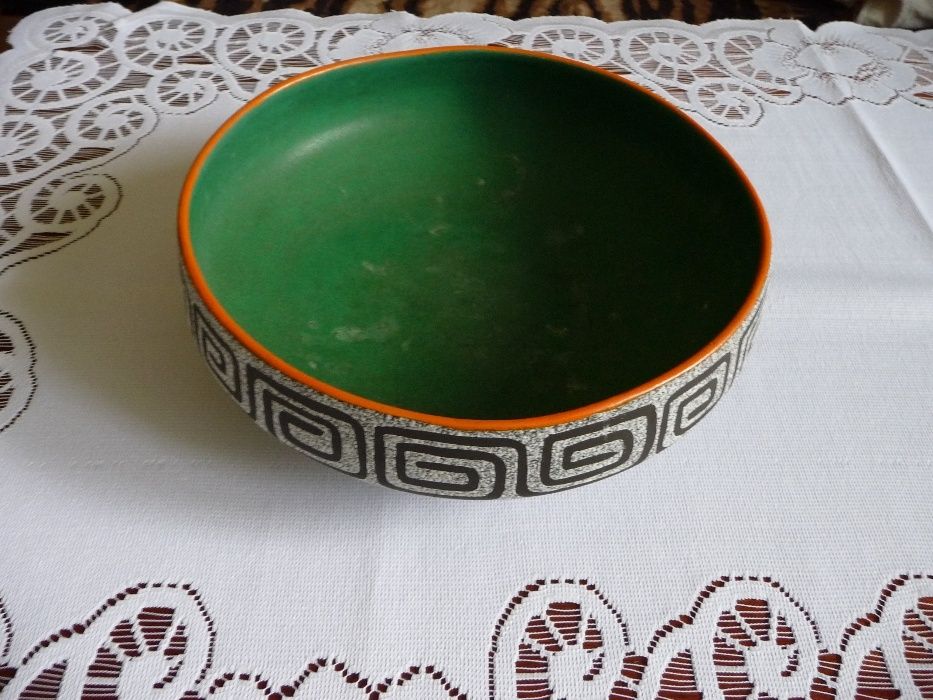 Zabytkowy półmisek ceramiczny, ręczna robota.