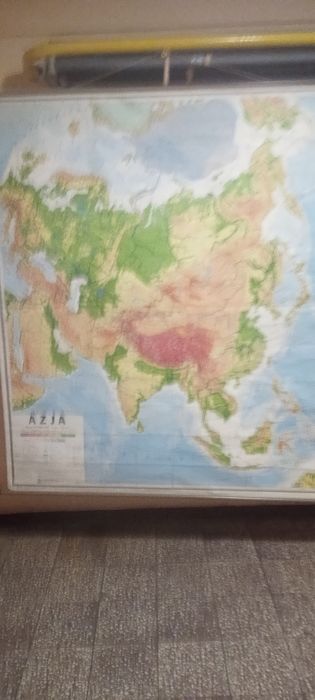 Mapa szkolna z okresu PRL - AZJA.