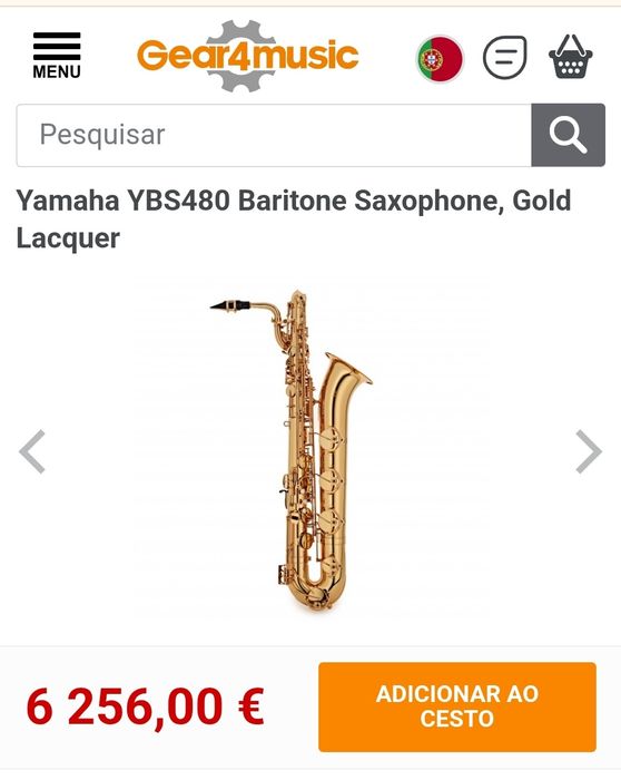 Saxofone Barítono Yamaha NOVO