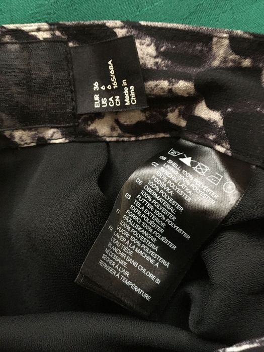 H&M, 36, spódnica maxi, asymetryczne wycięcie, warstwowa z podszewką