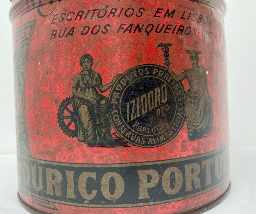 Lata antiga publicidade Chouriço Izidoro Lisboa Montijo