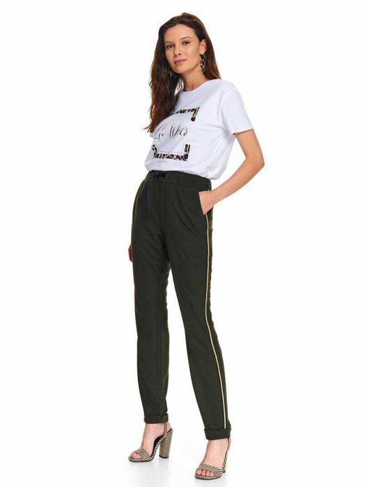 Spodnie damskie z ozdobnym lampasem rozmiar 36