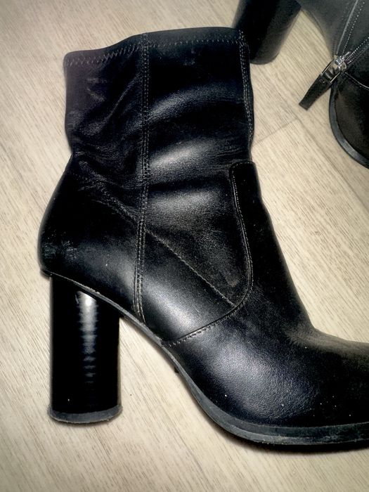 Сапоги zara кожа