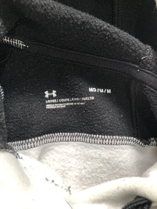 UNDER ARMOUR (M) Graphic Rival Hoodie жеское худи черно-белое на флисе