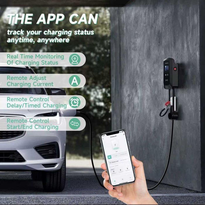 Carregador Wallbox 7,6 kw - 32A - C/APP e Cartões  -Elétricos Híbridos