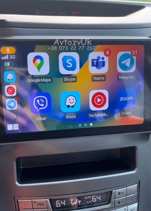 Магнитола OUTBACK Subaru LEGACY 2 дин Tesla Оутбек CarPlay Android 15
