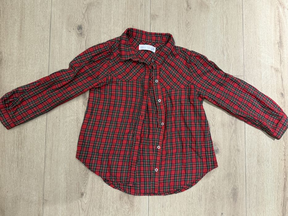 Вельветова сорочка в клітинку вельветовая рубашка Zara 110см 4-5років