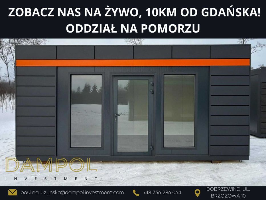 Nowoczesny Pawilon 6x3/18m2/biurowy/usługowy/sklep/firma/całoroczny