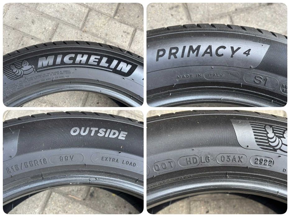 4X OPONY LETNIE 215/55R18 99V Michelin Primacy 4 XL 6.7MM 2022R SPR.