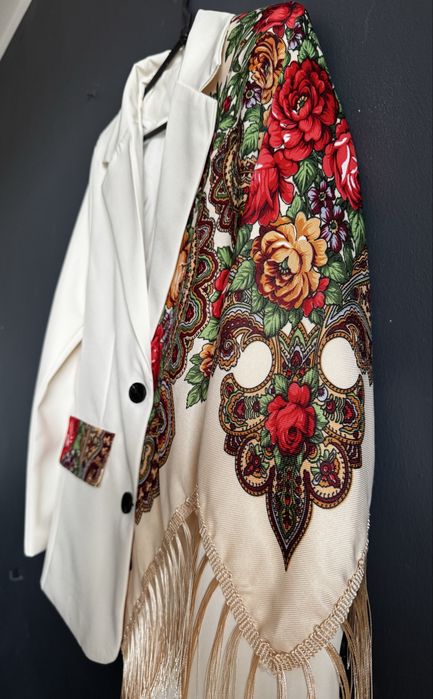 Жакет жіночий, жакет з хустиною, жакет подовжкний, піджак з хусткою