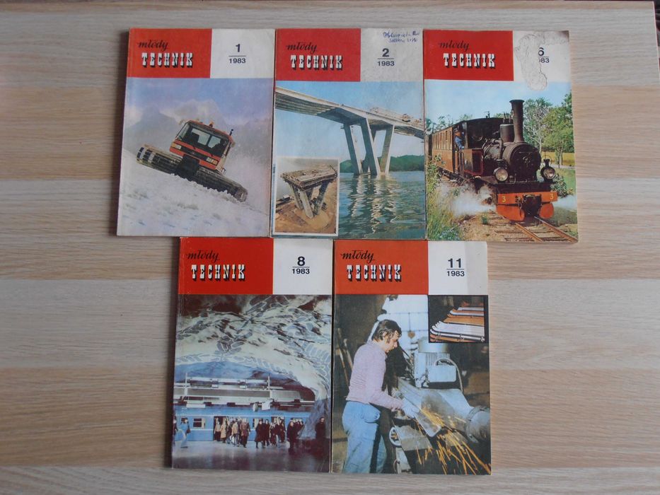Młody Technik 5 numerów: 1,2,6,8,11/1983