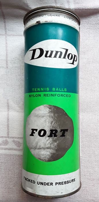 Vintage Dunlop Fort - Lata com 3 bolas de ténis usadas