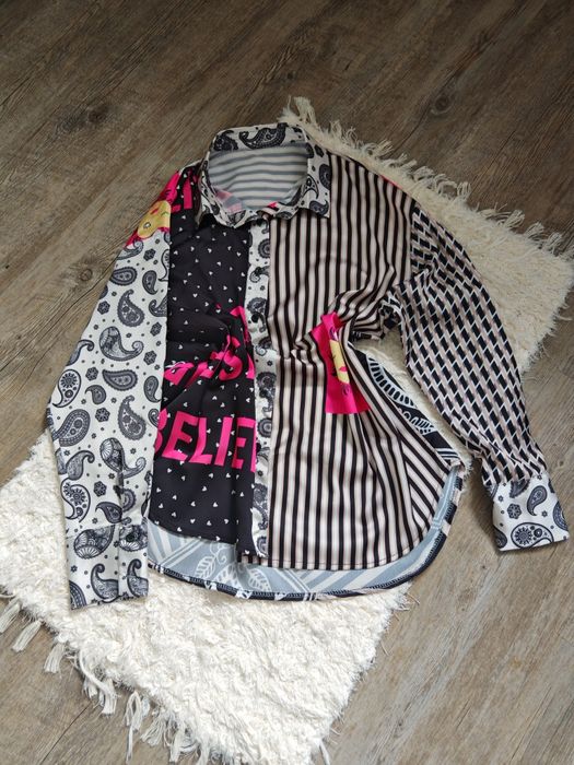 Koszula we wzory serce paski