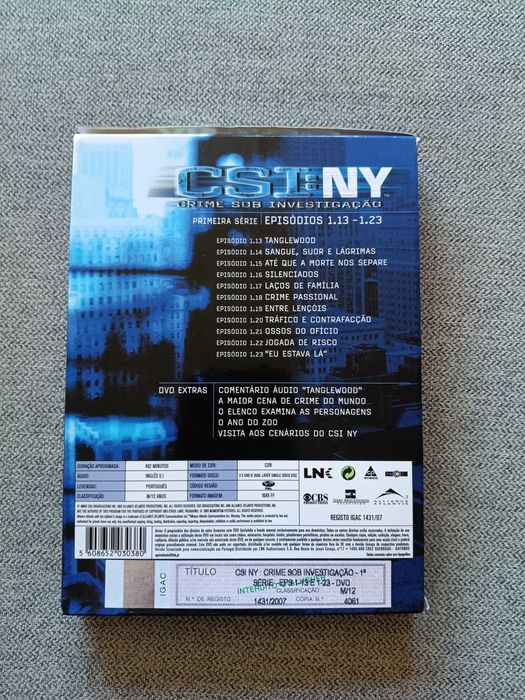 DVD série televisiva "SCI:NY - crime sob investigação New York" temporada 1